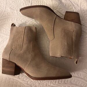 Madewell Suede Tan Ankle Booties